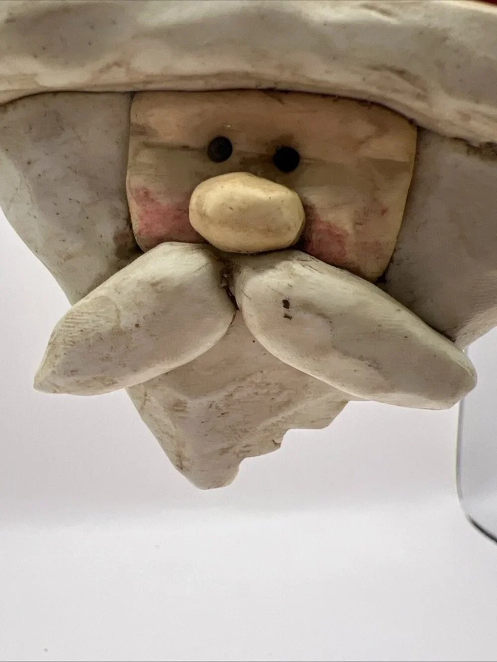 NWT Vintage Santa Head In Heart Shape Original Tag 3.5”